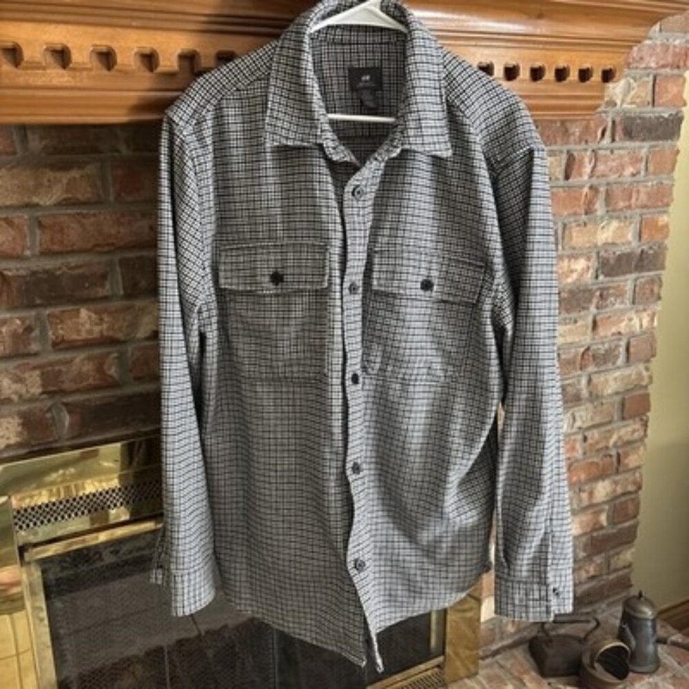 H & M Men’s XL Gray Heavy Button Down Shirt Workwear